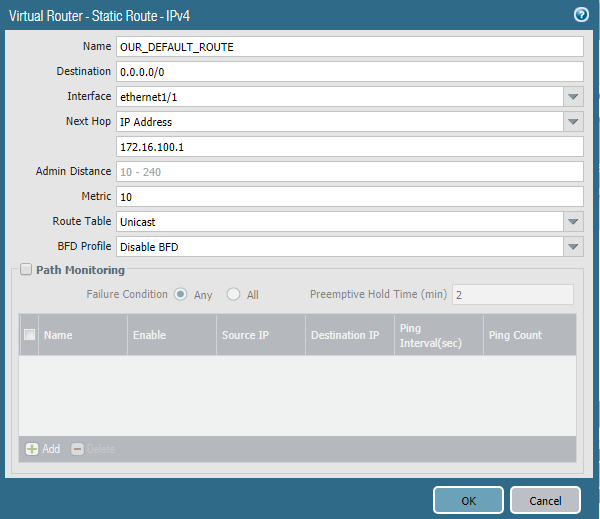 Adding Static Route 2