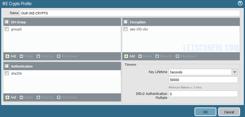 Palo Alto Networks IPSec configuration IKE Crypto Profile